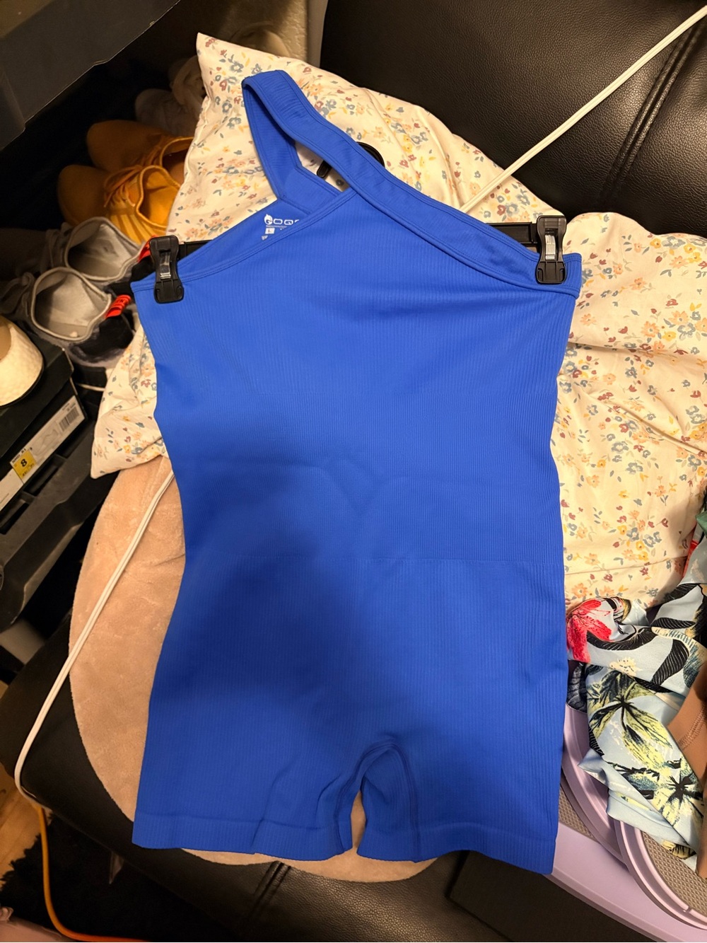 Kids One-Shoulder Blue Swim Suit
